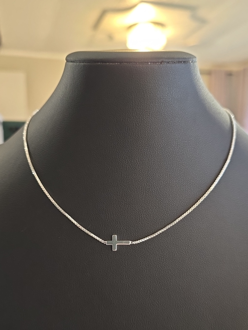 Silver Cross Pendant Necklace - (D)